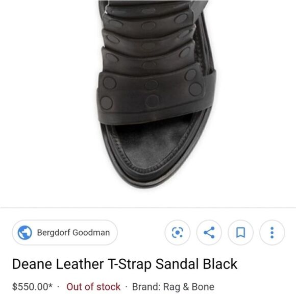 Rag & Bone Deane Leather T-Strap Sandals Stacked Heel - Picture 16 of 16